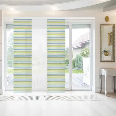 Produktbild von Bestlivings Flächenvorhang Elena 3er Pack "mit Streifen" (B x H) 60 x 260 cm Grün, gestreifter Schiebevorhang, in vielen Farben