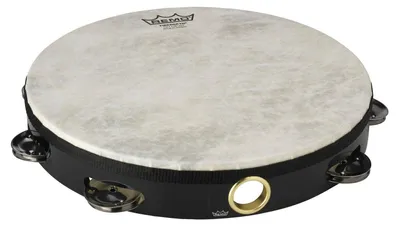 Image de Remo TA-5110-70 Tambourin noir 10" avec tuyau