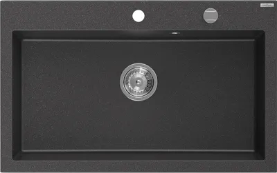 Image de Mexen Elix évier en granit 1 bac 800 x 500 mm, noir moucheté, siphon chromé - 6527801005-76