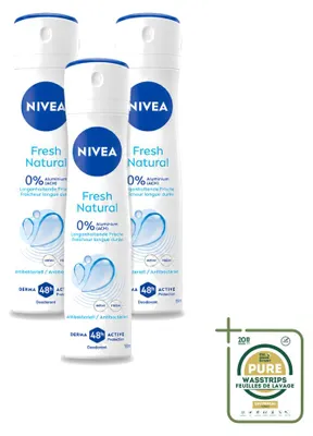 Obrázok produktu pre 3 x NIVEA Deodorant vo spreji Fresh Natural - 150 ml - Balenie s 3 kusmi