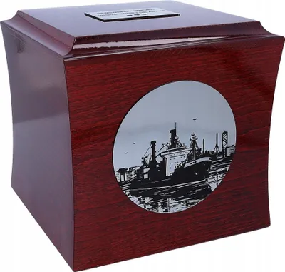 Produktbild von Holzurne Für Asche Mit Einem Schiff