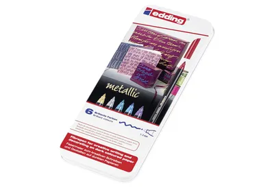 Produktbild von edding 1200 metalické fixky, rôzne farby, 6 ks.