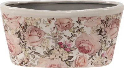 Produktbild von Clayre & Eef Blumentopf 27x13x14 cm Rosa Keramik Blumen