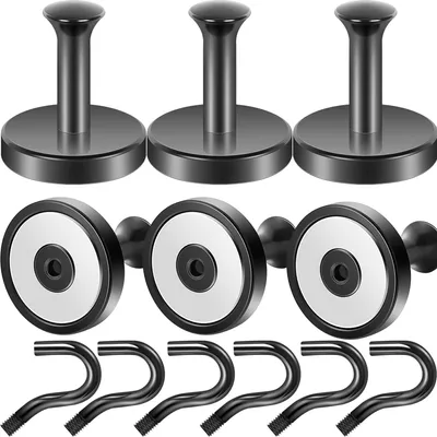 Produktbild von Magnetische Haken - 6 Stück Starke Magnetische Aufhänghaken 77kg Tragkraft Schwarz