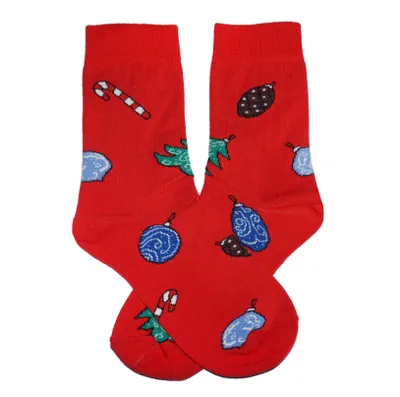 Produktbild von Herren Basic Socken aus Baumwolle Tannenschmuck Rot Größe 43-46