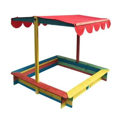 Produktbild von HI 62909 Sandkasten mit höhenverstellbare Überdachung Dach