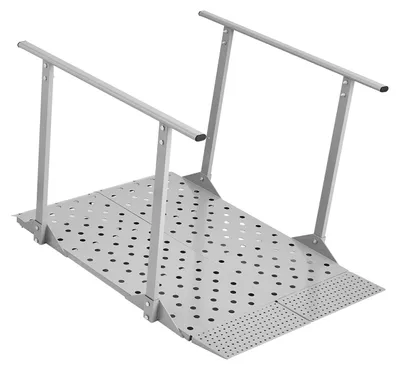Immagine prodotto di Rampa per sedie a rotelle SucceBuy con corrimano, 1140x850x705 mm, rampa per soglie, portata fino a 199,6 kg, guida di accesso antiscivolo in alluminio, rampa portatile per scooter, soglie di porte, cordoli e scale