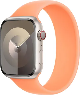 Image de Bracelet solo en silicone Apple pour Apple Watch | 38/40/41/42 mm - Taille 4 - Orange Sorbet