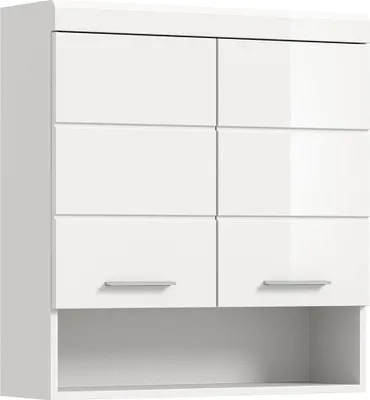 Produktbild von Badezimmer Hängeschrank, 74 cm breit, in weiß mit weiß Hochglanz - SIROCO-158