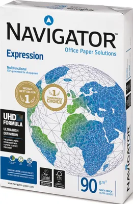 A box of Navigator Expression office paper.
