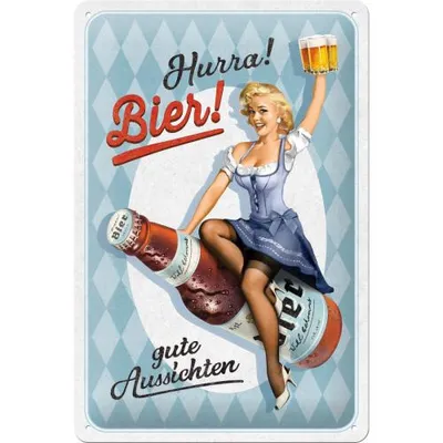 Produktbild von Nostalgic-Art - Blechschild 20 x 30cm - Open Bar - SONDEREDITION - Hurra! Bier!
