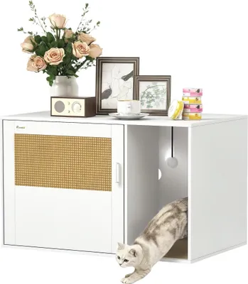 Produktbild von PawHut Katzenschrank, Katzentoilette mit Loch, Katzenklo Schrank mit Tür Eingang