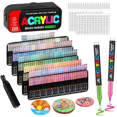 288 Acrylstifte mit Pinselspitze, vielseitig für DIY-Projekte