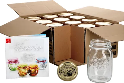 Produktbild von 12er Set Einmachglas Original Quattro Stagioni 0,5L Vorratsgläser Gläser incl. Bormioli Rezeptheft