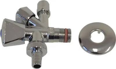 Produktbild von sanicomfort Kombi-Eckventil 3/8 Zoll, verchromt, mit Rosette