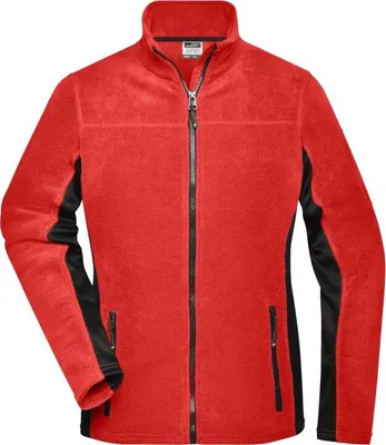 Produktbild von James & Nicholson Ladies Workwear Fleece Jacket Gr.XL,rot/schwarz