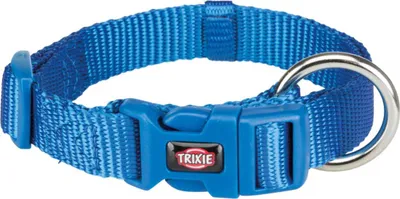 Productafbeelding van Trixie Premium Halsband, maat S-M: 30-45 cm / 15 mm, blauw
