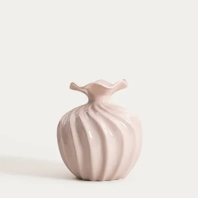 Zdjęcie produktu dla HOMLA Wazon AURELIA z falista górą beżowy 16,5x16,5x19 cm