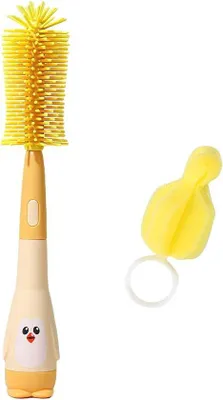Produktbild von Famanu 3-in-1 Silikon Flaschenbürsten Set für Babyflaschen und Trinkhalme - Inklusive Saugerbürste und Reinigungsbürste