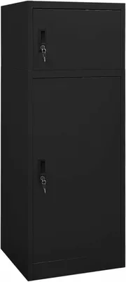 Produktbild von Sattelschrank Stahlschrank Schließfachschrank Mehrzweckschrank Sattelspind Stallspind Metallschrank für Sättel Reitschrank Sattelhalter Schwarz 53x53x140 cm Stahl