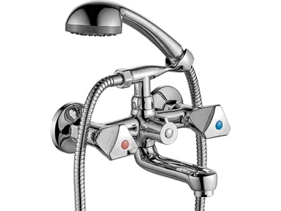 Produktbild von Wandmontierter Badewannenhahn mit Dusche Norm Chrom