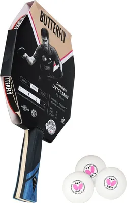 Produktbild von Butterfly 1x Dimitrij Ovtcharov Platin Tischtennisschläger + 3x 40+ 3*** Tischtennisbälle