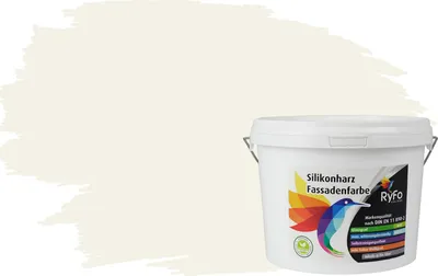 Produktbild von RyFo Colors Silikonharz Fassadenfarbe Lotuseffekt Trend Weißtöne Zartcreme 3l - bunte Fassadenfarbe, weitere Weiß Farbtöne und Größen erhältlich, Deckkraft Klasse 1