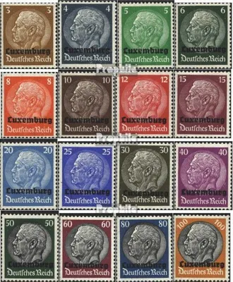Produktbild von Briefmarken Luxemburg (Dt.Bes.2.WK.) 1940 Mi 1-16 (kompl.Ausg.) mit Falz Hindenburg