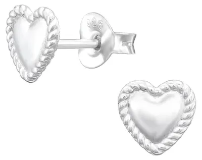 Produktbild von Ohrstecker Herz: 925 Silber Ohrringe Kinder