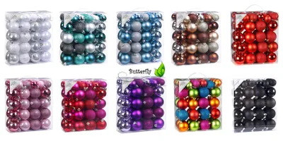 Immagine prodotto di 50 baubles per albero di Natale in plastica da 4cm e 6cm confezione da 50 pezzi, colore:argento