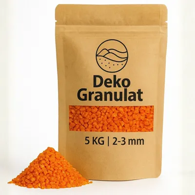 Productafbeelding van Deko-granulaat, oranje, diameter 2-3 mm, geschikt voor vazen, glazen en als decoratief strooimateriaal