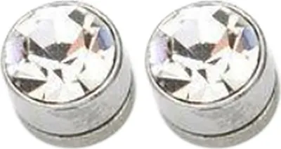 Produktbild von 1 Paar Eisen-Ohrhänger, starke magnetische Gesundheit, durchbohrt, runde magnetische Eisen-Ohrhänger, Ohrringe, Geschenk für Frauen-Weiß