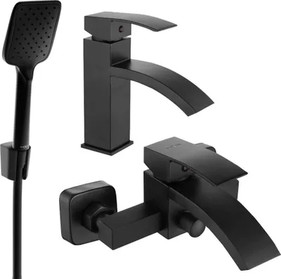 Produktbild von Mexen Libra R62 Badewannenset, Schwarz - 745103R62-70