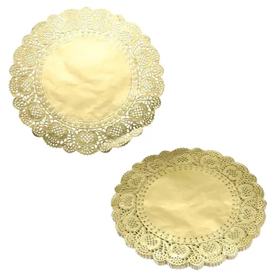 100 runde Papierspitzen 30 cm gold – Einweg Untersetzer