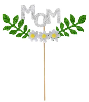 Produktbild von Muttertags-Kuchenaufsätze „Ich liebe Mama“ – Cupcake-Topper mit Glitzerherzen, Blumenkränzen und vieles mehr für Mamas Geburtstagstorte