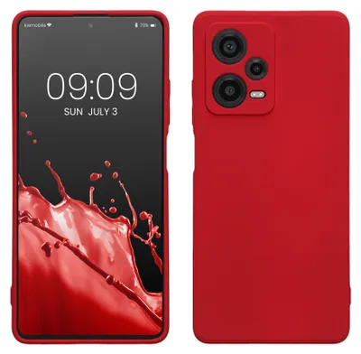 Produktbild von kwmobile Slim Case kompatibel mit Xiaomi Redmi Note 12 Pro+ 5G / Note 12 Pro Plus 5G Hülle - Handyhülle aus Silikon in Sweet Cherry