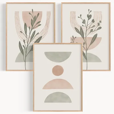 3er-Set abstrakte Kunstprints 30x40 cm – Wanddeko
