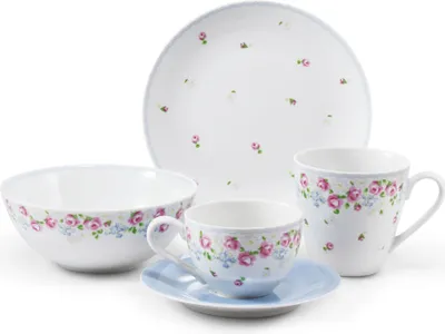 Produktbild von Leander Frühstücksset, Tschechisches Porzellan, RoseLine, Blumen, Leander, 5 Teile, var. 1