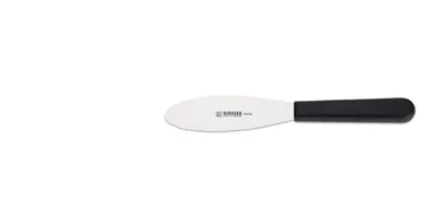 Produktbild von Giesser Messer Streichmesser halbflexibel rutschfest schwarz 12 cm, 3mm Wellenschliff