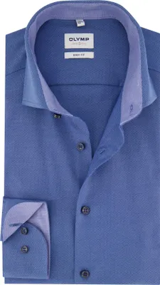 Produktbild von Olymp Slim-Fit Baumwollhemd blau uni