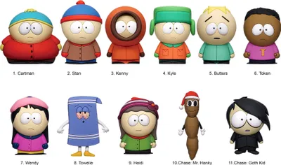 Produktbild von South Park 3D PVC-Taschenanhänger Series 1 Display (24)