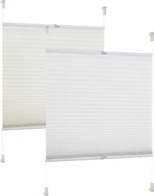 Produktbild von Rapid Teck® Klemmhalter Plissee | Montage ohne Bohren | 130 cm Länge Beige