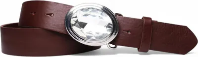 Produktbild von Ledergürtel Damen 4 cm, Strass-Schnalle groß, FRONHOFER Best&Timeless Natur