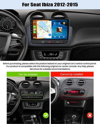 Productafbeelding van 4GB RAM + 64GB ROM Android 15 autoradio voor Seat Ibiza 2012-2015 - 9 inch 2 DIN autoradio met draadloze CarPlay Android Auto Mirror Link GPS WiFi Bluetooth 5.0 FM/RDS EQ