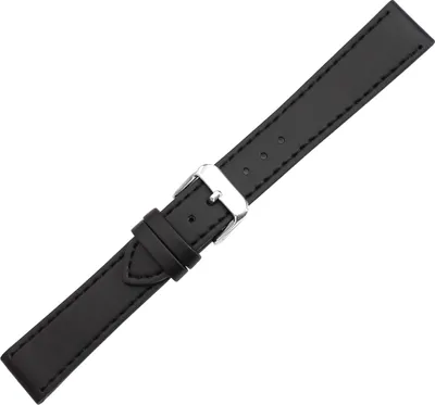 Produktbild von Herzog Vegan Klassik Uhrenarmband schwarz Verlauf glatt Apfelfaser , Schließe:Silbern, Anstoß:22 mm