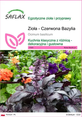 Zdjęcie produktu dla SAFLAX - Zioła - Czerwona Bazylia - 200 Nasiona - Ocimum basilicum