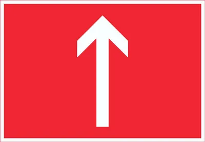 Produktbild von Richtungspfeil hoch Schild waagerecht weiss rot Pfeil A5 Rückseite selbstklebend