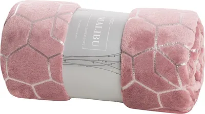 Obrázek produktu pro Deka Malibu 150X200 cm růžová z mikrovlákna s reliéfním geometrickým vzorem