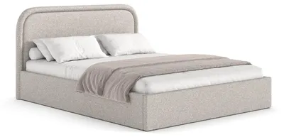 Produktbild von MyBed MONO Polsterbett 160x200 cm mit Bettkasten, Stauraumbett Doppelbett mit Kopfteil, modernes Bett mit Stauraum, Metallrahmen, LOOP 02