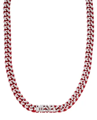 Immagine prodotto di Diesel DX1416040 Collana da uomo in acciaio inox argento rosso 50 cm